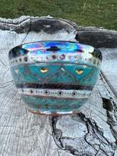 Load image into Gallery viewer, Gilded ❤️’s Rainbow 🌈 Mother of Pearl carved bowl