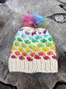 Soft Rainbow/ White 🌈Lotus Hat