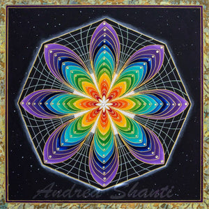 Galactic Rainbow Star - Acrylic w/ Swarovski Crystals and Gold Leaf