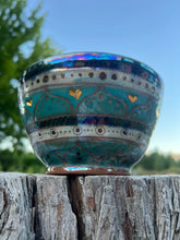 Load image into Gallery viewer, Gilded ❤️’s Rainbow 🌈 Mother of Pearl carved bowl