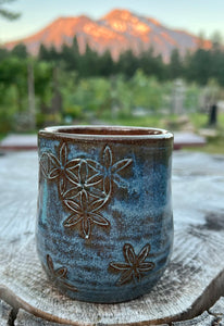 Flower Cup- Earthy Blues 10oz