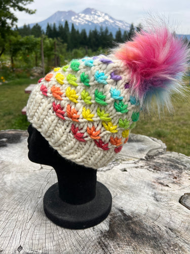 Soft Rainbow/ White 🌈Lotus Hat