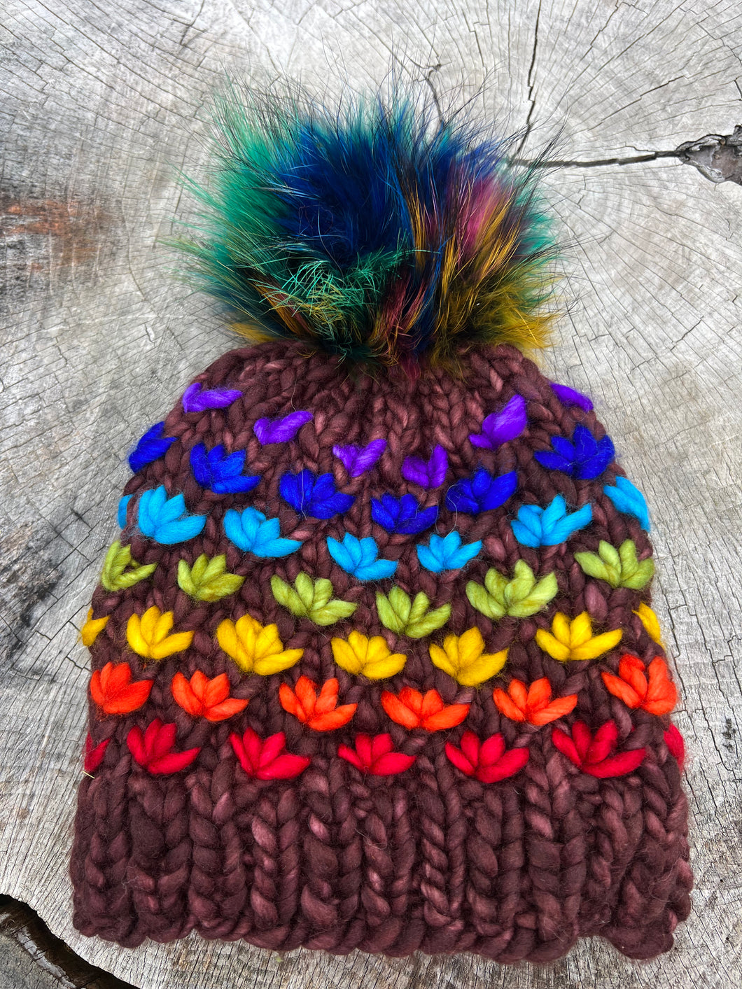 Earthy Rainbow/ Brown 🌈Lotus Hat