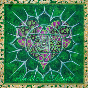 4th Chakra - Anahata- Acrylic w/ Swarovski Crystals and Gold Leaf