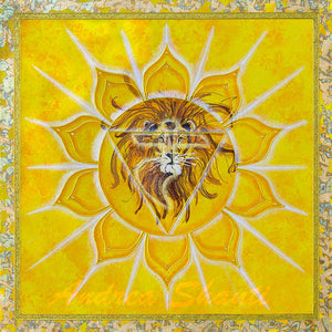 3rd Chakra- Manipura- Solar Plexus - Acrylic w/ Swarovski Crystals and Gold Leaf