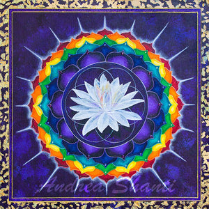 7th Chakra- Sahasrara- Crown - Acrylic w/ Swarovski Crystals and Gold Leaf